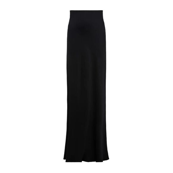 New $310  L’agence Zeta Black Satin Maxi Skirt Sz Medium New Wedding  Cocktail - Picture 5 of 9
